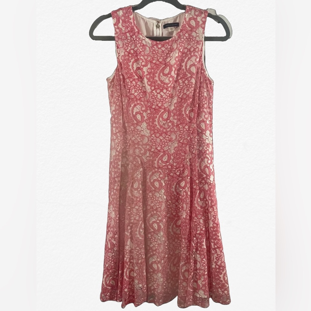 NWT Tommy Hilfiger Pink laced fit and flare dress.